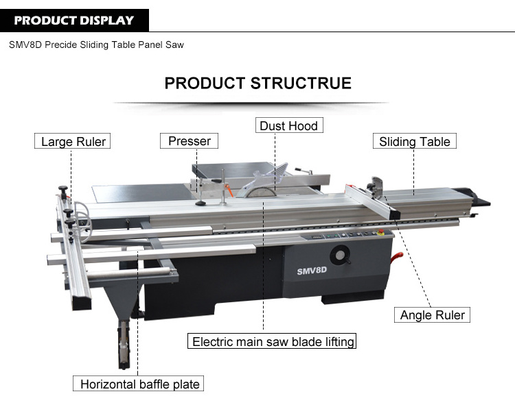 45/90 degree full automatic sliding table saw wood cutting vertical panel saw cutter machine SMV8D