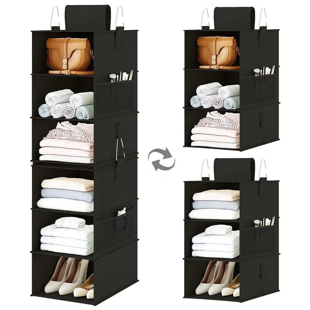 6-Shelf Hanging Closet Organizer Collapsible bedroom closet storage wardrobe Organizer