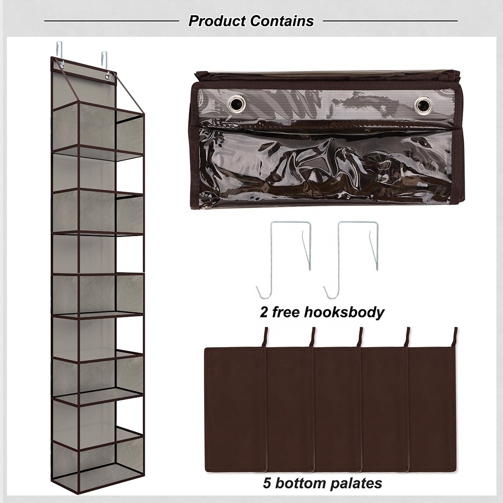 5-Shelf Large Capacity for Closet Over The Door Room Hanging Pantry Organizer with Clear Plastic Pockets