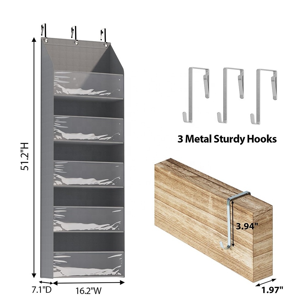 Over The Door Hat Racks for Baseball Caps, Clear Deep Pockets Hat Organizer for Closet