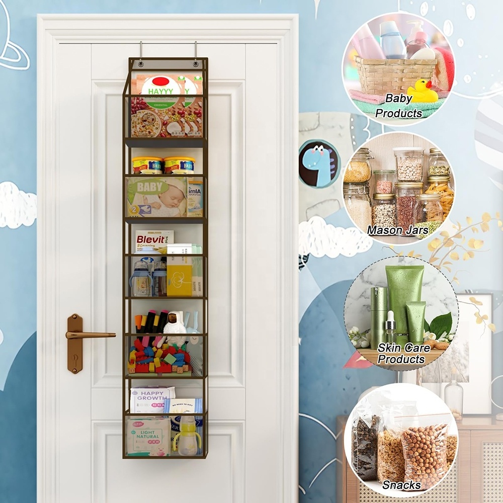 5-Shelf Large Capacity for Closet Over The Door Room Hanging Pantry Organizer with Clear Plastic Pockets