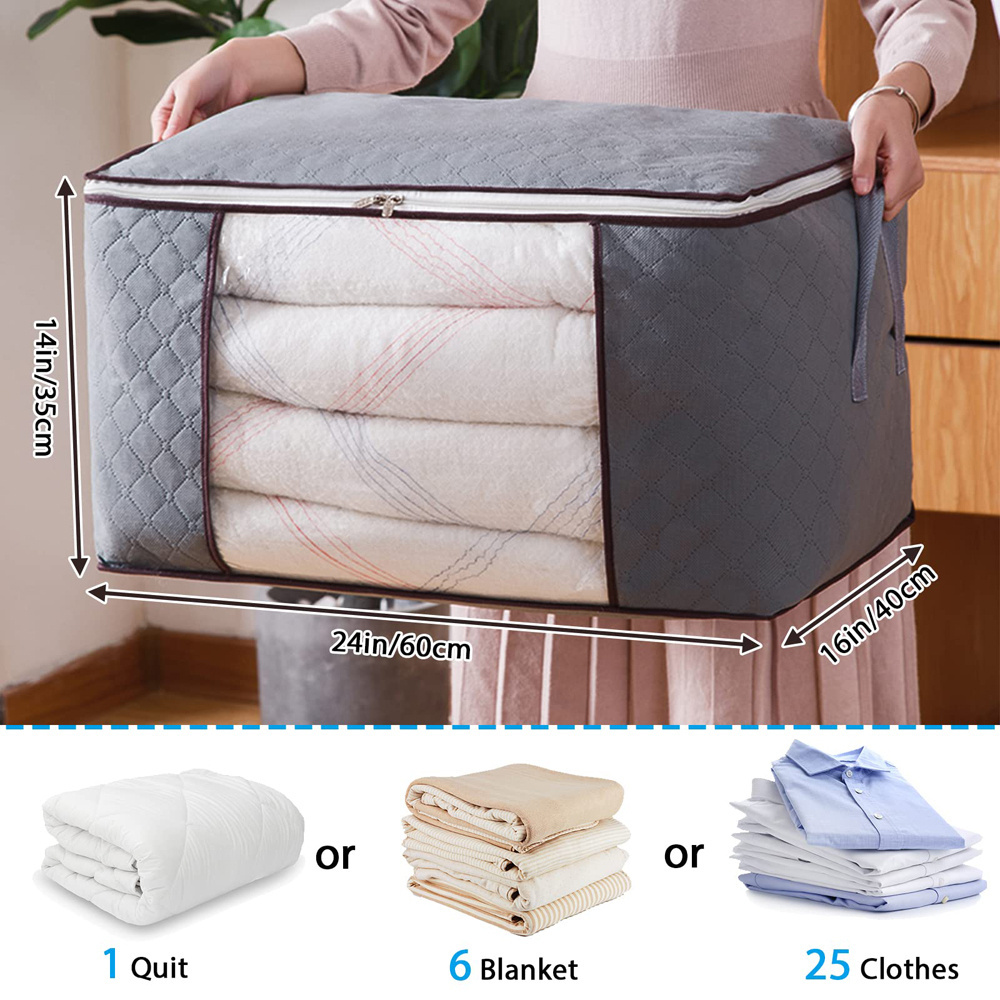 36L Clothes Storage Foldable quilt Clothes Storage Bags Clothing Organizer with Clear Window  for clothes