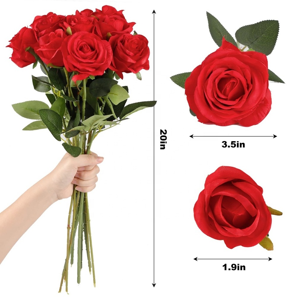 artificial rose flowers Valentine's red roses artificial flowers Decorations roses artificial flowers bulk