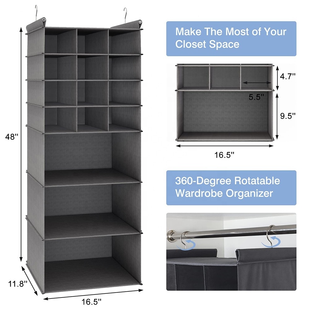 15 Section Clothes Drawers Hanging Closet Organizer Storage wardrobe clothes storage shelves