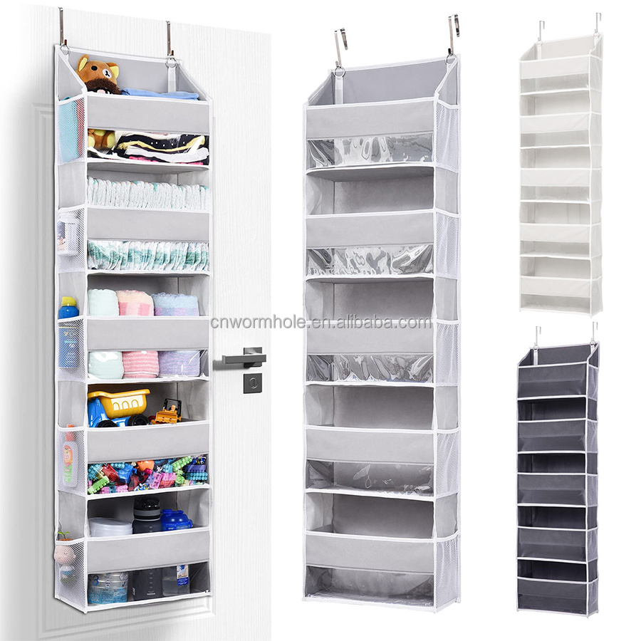 Room Organizer Bags Over Door Organizer Hanging Storage Organizer with 5 Large Pockets 10 Mesh Side Pockets