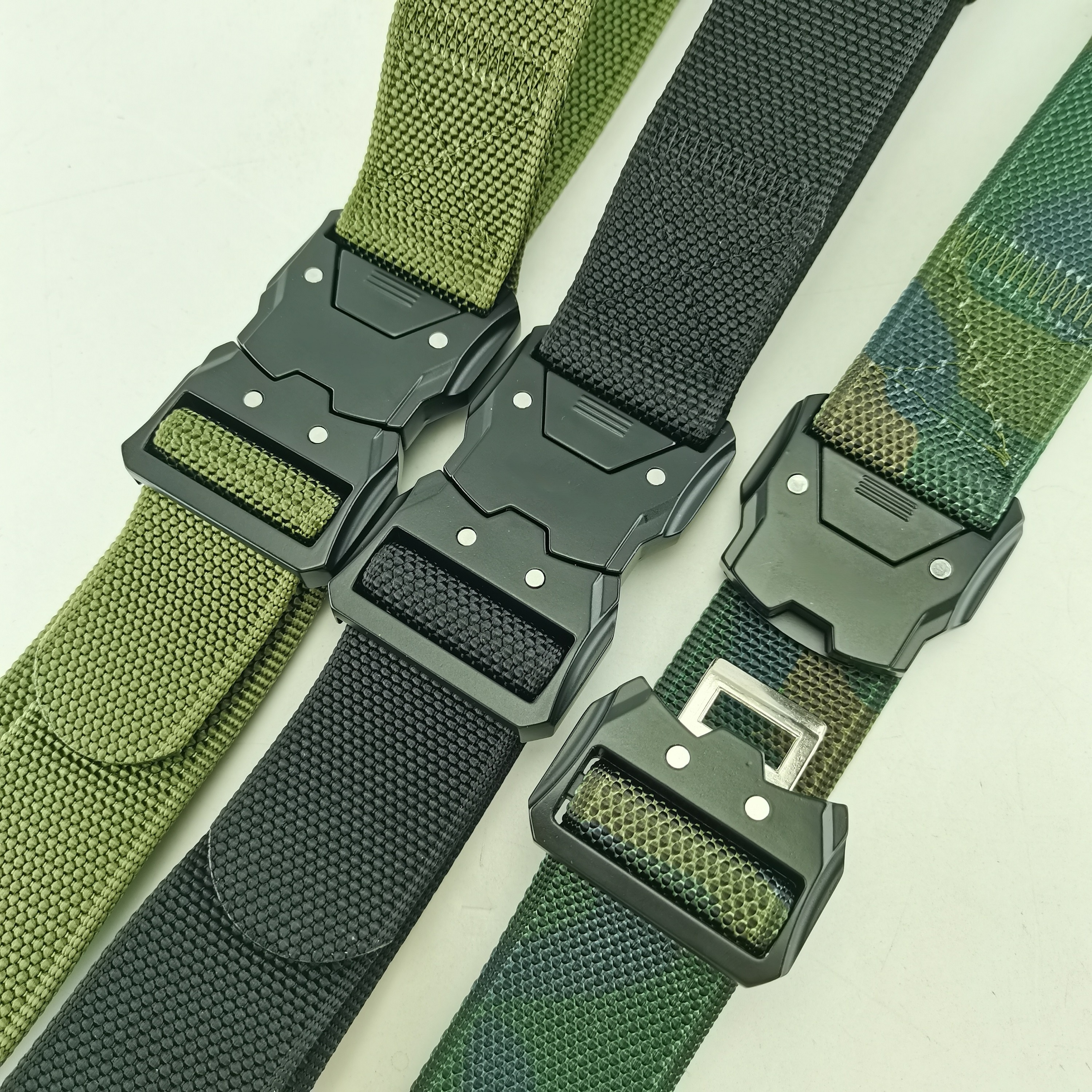 High quality nylon belt with Automatic Metal Buckle Men's Black Tactical Utility nylon webbing belt