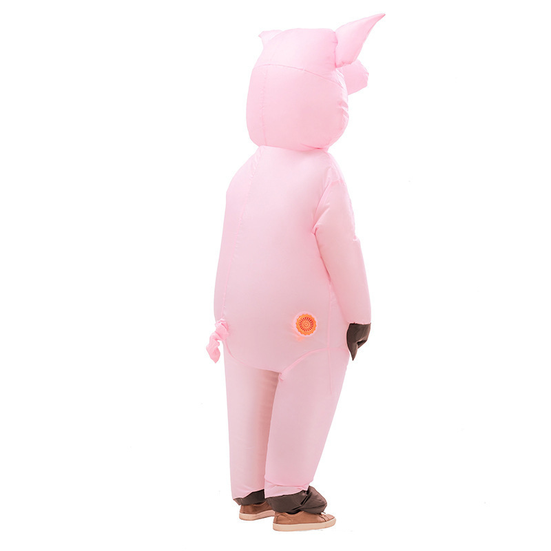 Adult Cosplay Animal Suit Mascot Costume Halloween Inflatable Suit Fat Cute Pink Pig Fancy Dress Inflatable Costume for Party