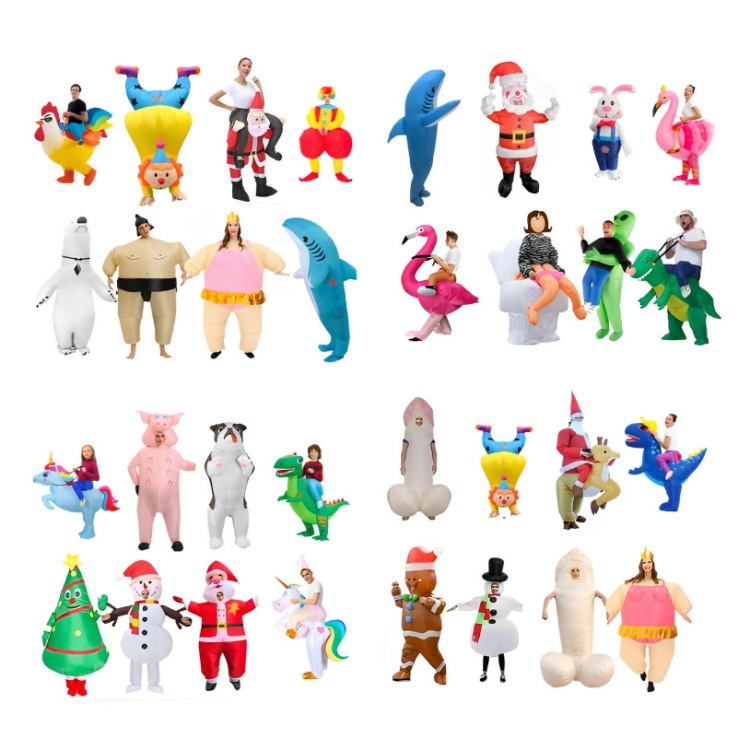 Custom Oem Odm Christmas Halloween Costume Inflatable Suit Mascot Costume Fun Animal Kids Adult Party Cosplay Inflatable Costume