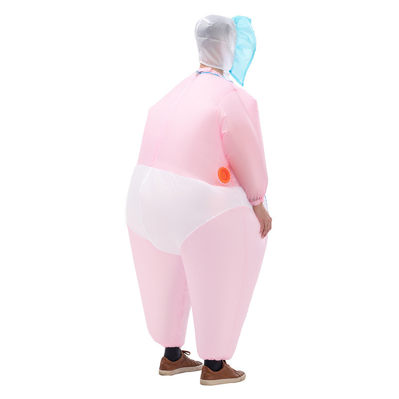 Cute Mascot Costume Halloween Carnival Christmas Party Performance Cosplay Inflatable Suit Cartoon Pink Baby Inflatable Costume