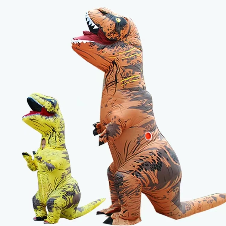 Halloween Funny Party Cosplay Crazy Jurassic T Rex Dinosaur Fat Muscle Adult Red Fire Blow Up Suit Inflatable Dragon Costume