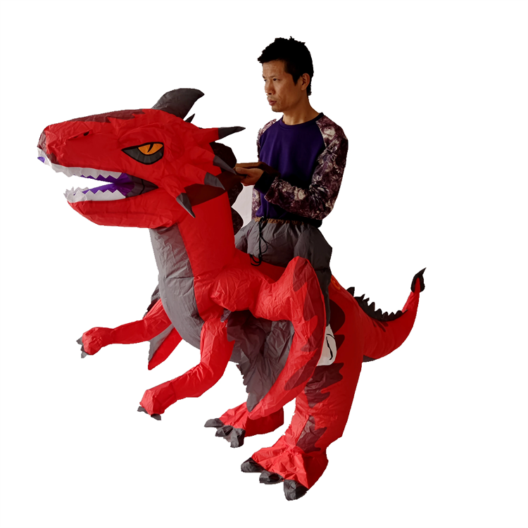 Inflate Riding A Fire Air Dragon Costume Blow-Up Deluxe Suit Inflatable Dragon Costume Adult Size Inflatable Halloween Costume