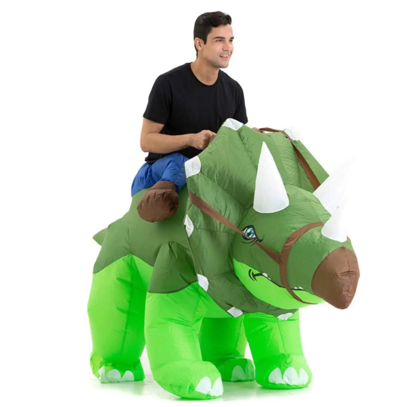 Adult Kids Animal Party Dino Theme Costume Anime Cosplay Inflatable Suit Dinosaur Air Stuffed Suit Cartoon Inflatable Costume