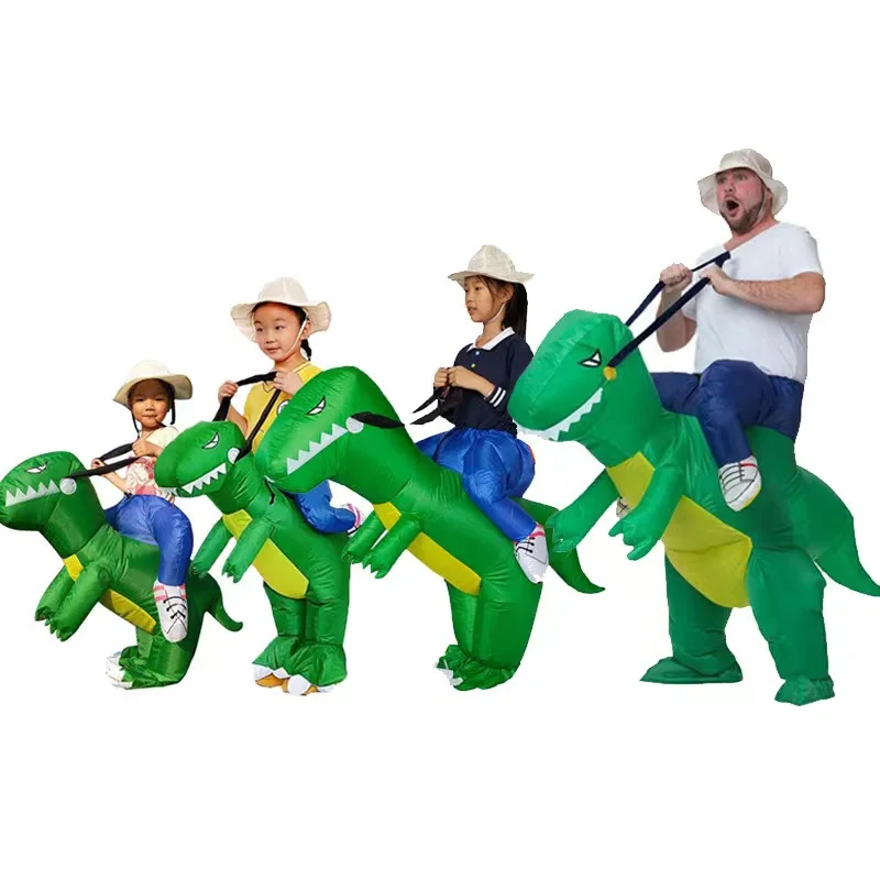 Halloween Funny Fancy Dress Dinosaur Suit Inflatable Mascot Costume Adult Ride On Dinosaur Inflatable Costume