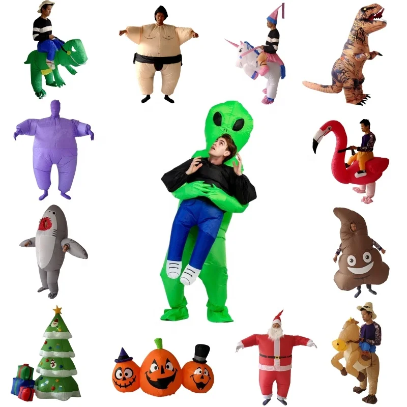 Inflatable Full Body Jumpsuit Cosplay Costume Halloween Funny Fancy Dress Blow Up Party Toy inflation suit Inflatable Costume