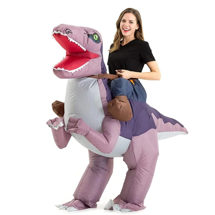 New Arrival Halloween Inflatable T-Rex Costume Blow Up Ride On Dinosaur Suit Party Gift Kids Adult Inflatable Dinosaur Costume