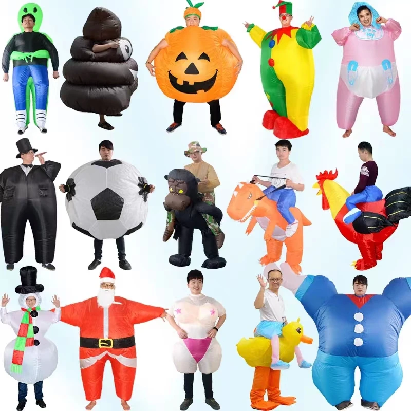 Inflatable Full Body Jumpsuit Cosplay Costume Halloween Funny Fancy Dress Blow Up Party Toy inflation suit Inflatable Costume