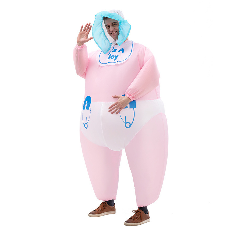 Cute Mascot Costume Halloween Carnival Christmas Party Performance Cosplay Inflatable Suit Cartoon Pink Baby Inflatable Costume