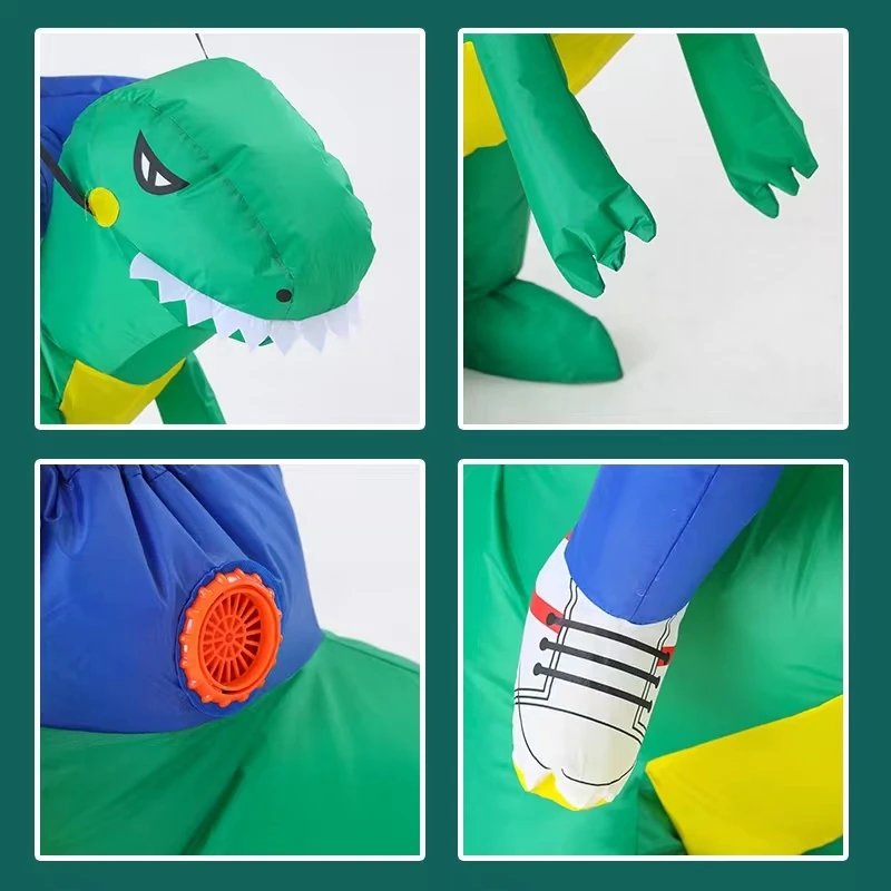 Halloween Funny Fancy Dress Dinosaur Suit Inflatable Mascot Costume Adult Ride On Dinosaur Inflatable Costume