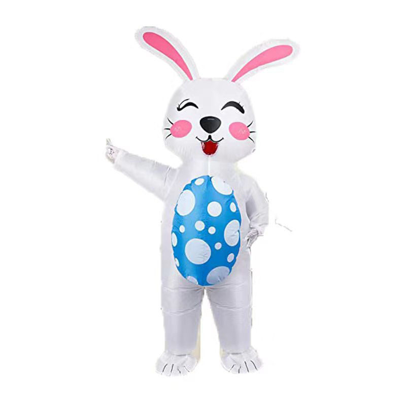 Custom Festive Mascot Costume Pink Bunny Inflatable Costumes Blow Up Full Body Costume Easter Adult Rabbit Inflatable Suit