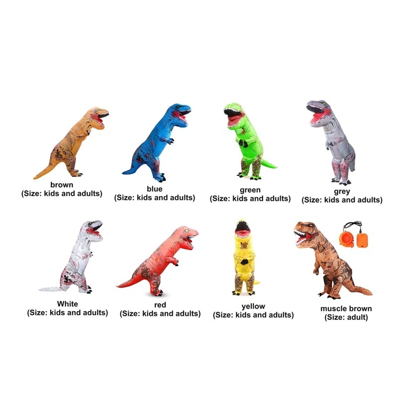 Halloween Funny Party Cosplay Crazy Jurassic T Rex Dinosaur Fat Muscle Adult Red Fire Blow Up Suit Inflatable Dragon Costume