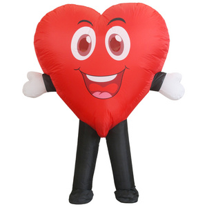 Inflatable Red Love Heart Costume Mascot Costume Adult Air Blow Up Suit Valentines Christmas Party Cosplay Inflatable Costume