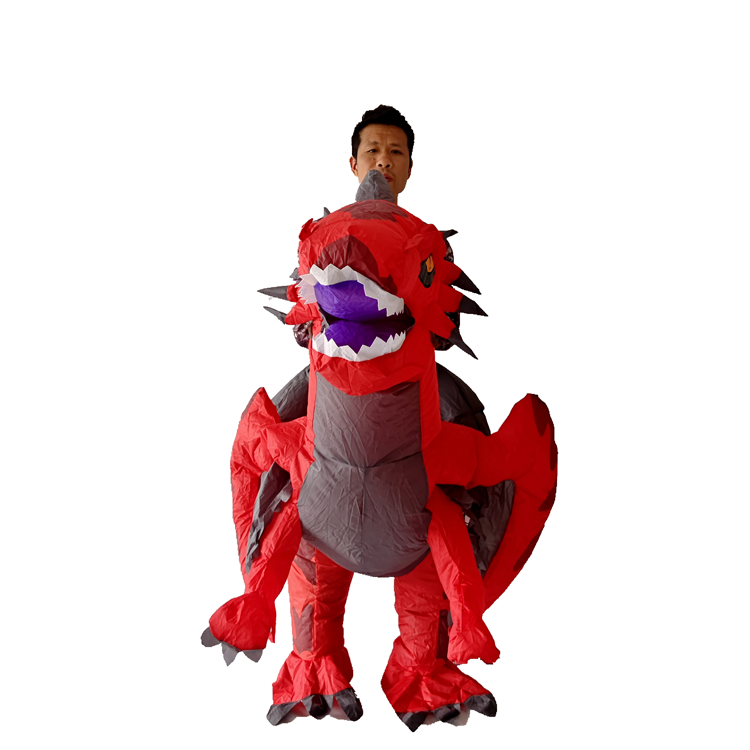 Inflate Riding A Fire Air Dragon Costume Blow-Up Deluxe Suit Inflatable Dragon Costume Adult Size Inflatable Halloween Costume