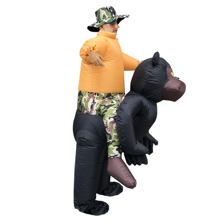 New Design Funny Inflatable Gorilla Costume Halloween Riding On Animal Blow Up Costume Holiday Party Inflatable Suit For Adult