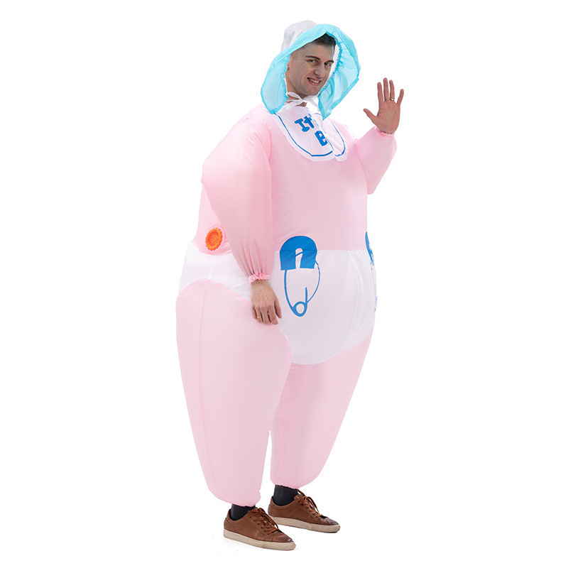 Cute Mascot Costume Halloween Carnival Christmas Party Performance Cosplay Inflatable Suit Cartoon Pink Baby Inflatable Costume