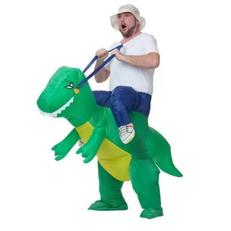 Halloween Funny Fancy Dress Dinosaur Suit Inflatable Mascot Costume Adult Ride On Dinosaur Inflatable Costume