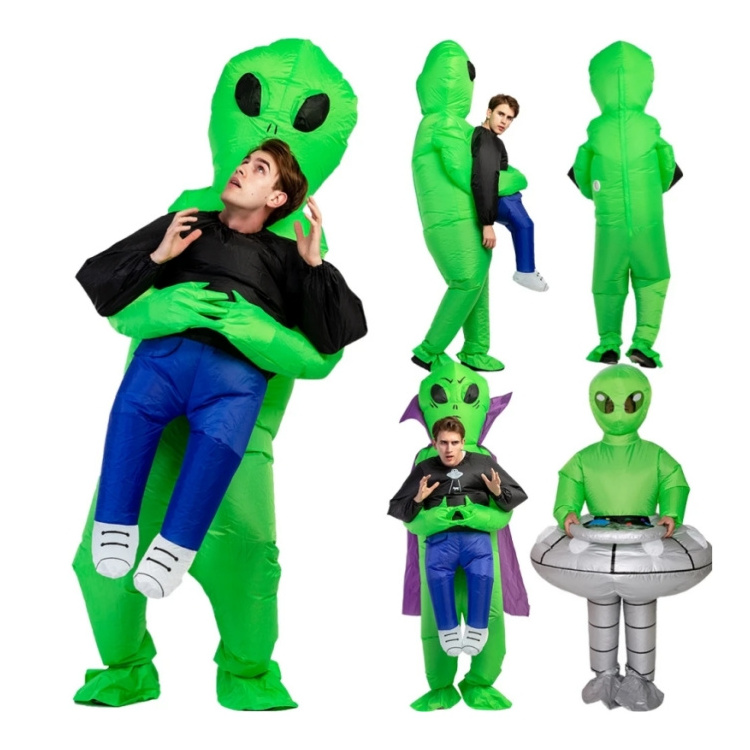 Funny Party Alien Inflatable Costume Hostage Holiday Party Giant Alien Halloween Costumes Blow Up Suit Inflatable Costume