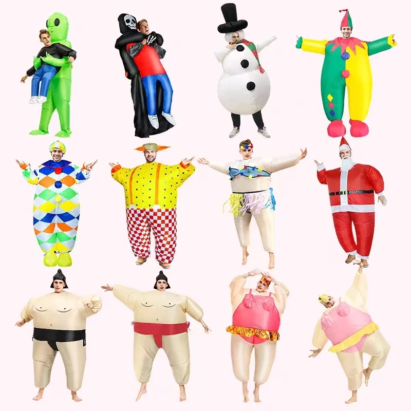 Suspenders Sumo Inflatable Suit Party Cartoon Funny Fat sumo Inflatable Model Cosplay Blow Up Suit Halloween Inflatable Costume