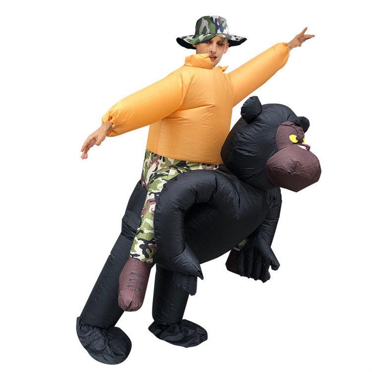 New Design Funny Inflatable Gorilla Costume Halloween Riding On Animal Blow Up Costume Holiday Party Inflatable Suit For Adult