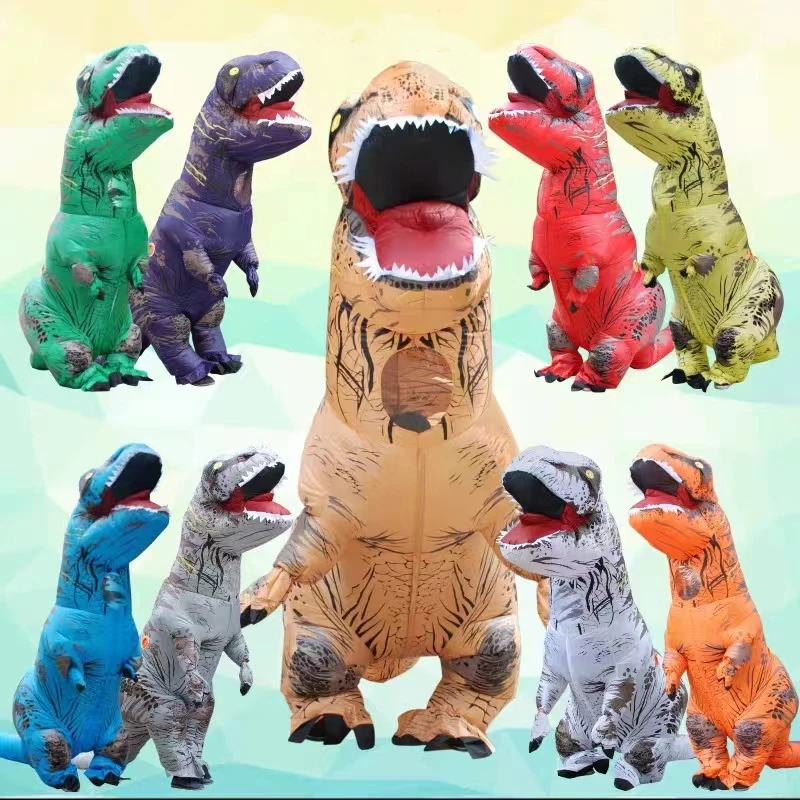 Halloween Disfraz De Dinosaurio Inflable T-rex Mascot Dino Costume Trex Blow up Suit Inflatable T Rex Dinosaur Costume for Adult