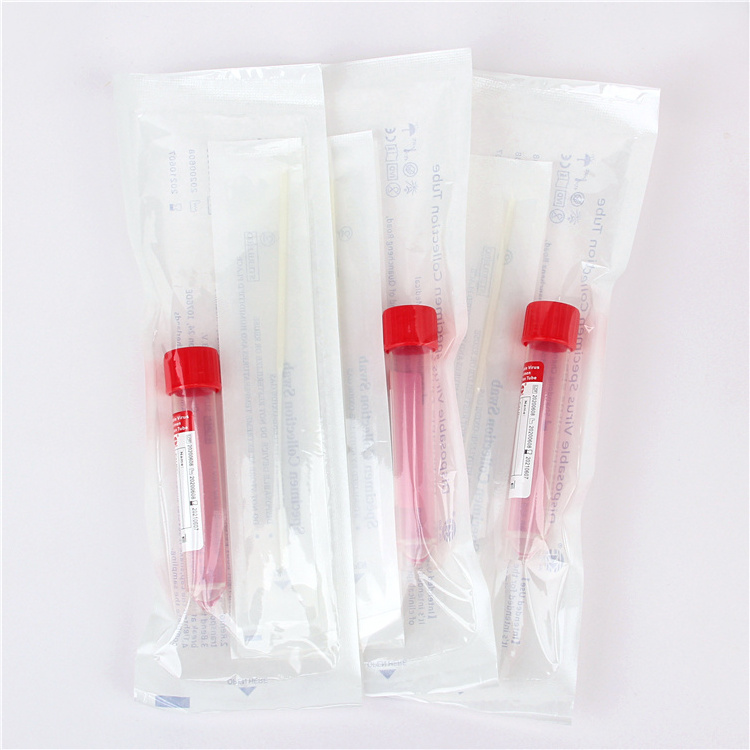 Disposable sampling collection transport vtm kits flocked swabs vtm tube Viral Transport Media VTM