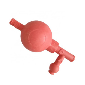 Laboratory Use 3-Way Manual Pipette Filler Bulb Safety Red Rubber Pipette Filler with 3 Valves