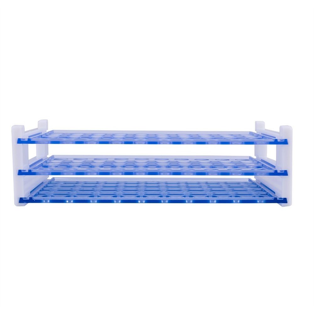 Laboratory Medical 50 Holes PS Plastic Tube Stand Holder Clear Test Tube Display Rack