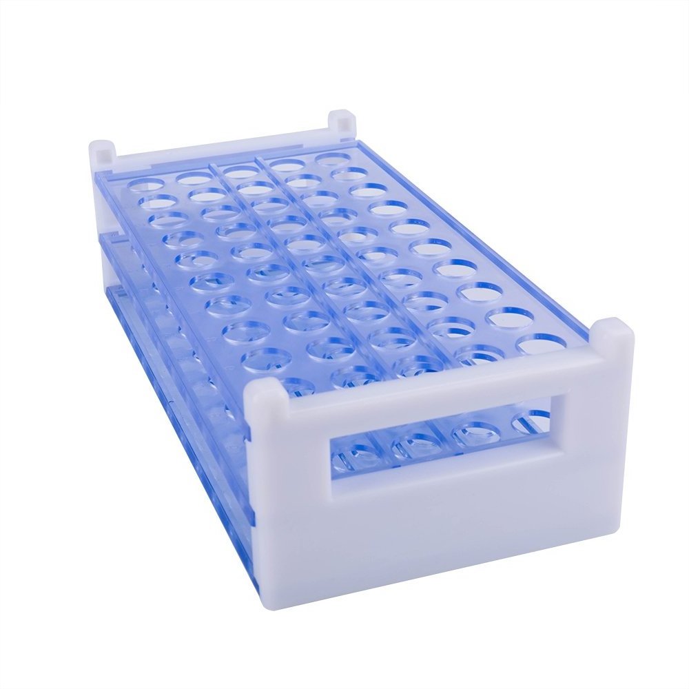 Laboratory Medical 50 Holes PS Plastic Tube Stand Holder Clear Test Tube Display Rack