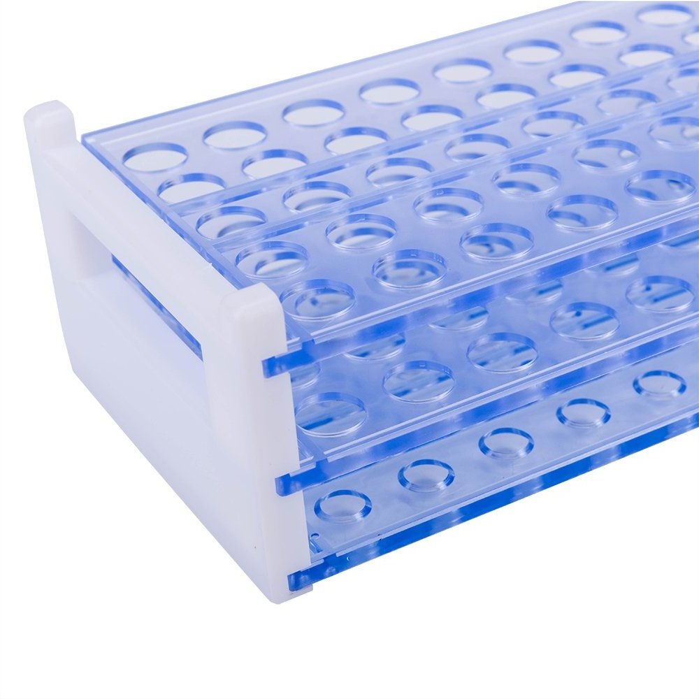 Laboratory Medical 50 Holes PS Plastic Tube Stand Holder Clear Test Tube Display Rack