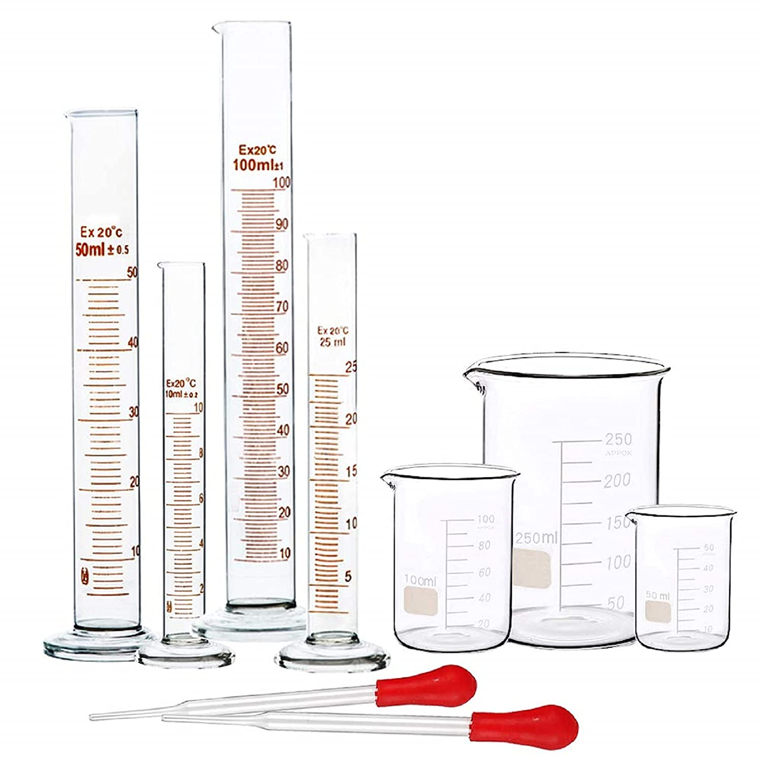 Lab Glassware 250ml 500ml 1000ml Graduated Borosilicate Glass Cylinder