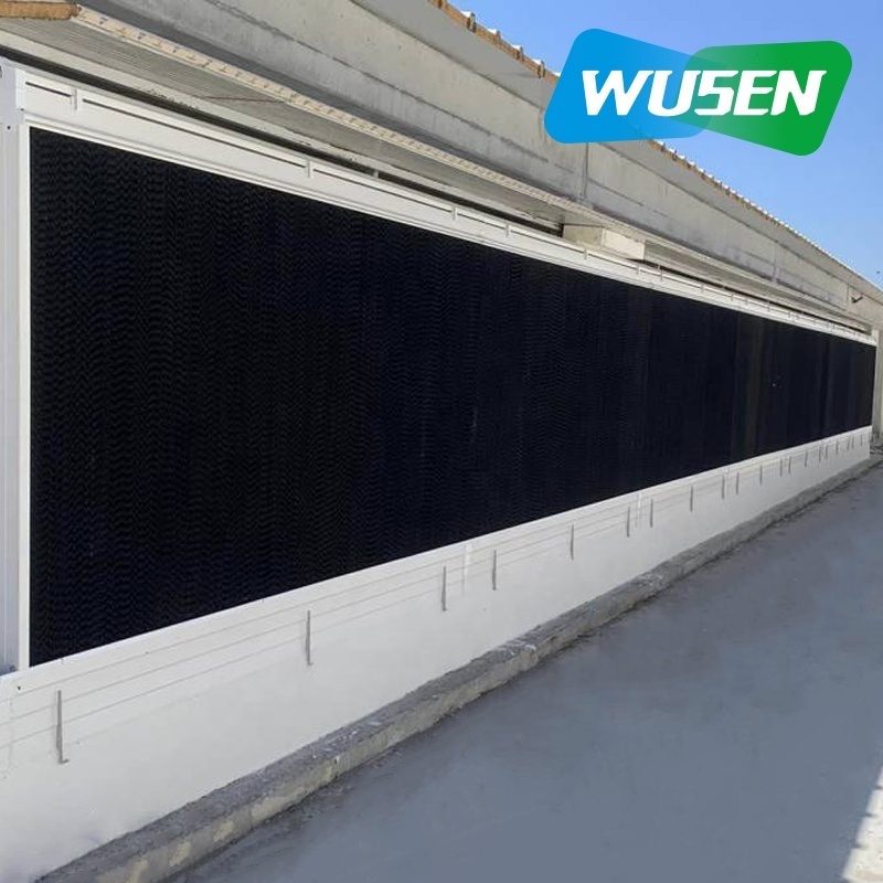 Custom size, honeycomb evaporative cooling pad wall for poultry farms, plastic cooling pad for greenhouse cooling system