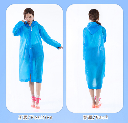 Hot Sale Custom Logo Long Raincoat EVA Mens Rain Coat