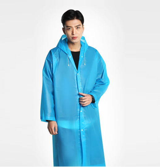 Hot Sale Custom Logo Long Raincoat EVA Mens Rain Coat