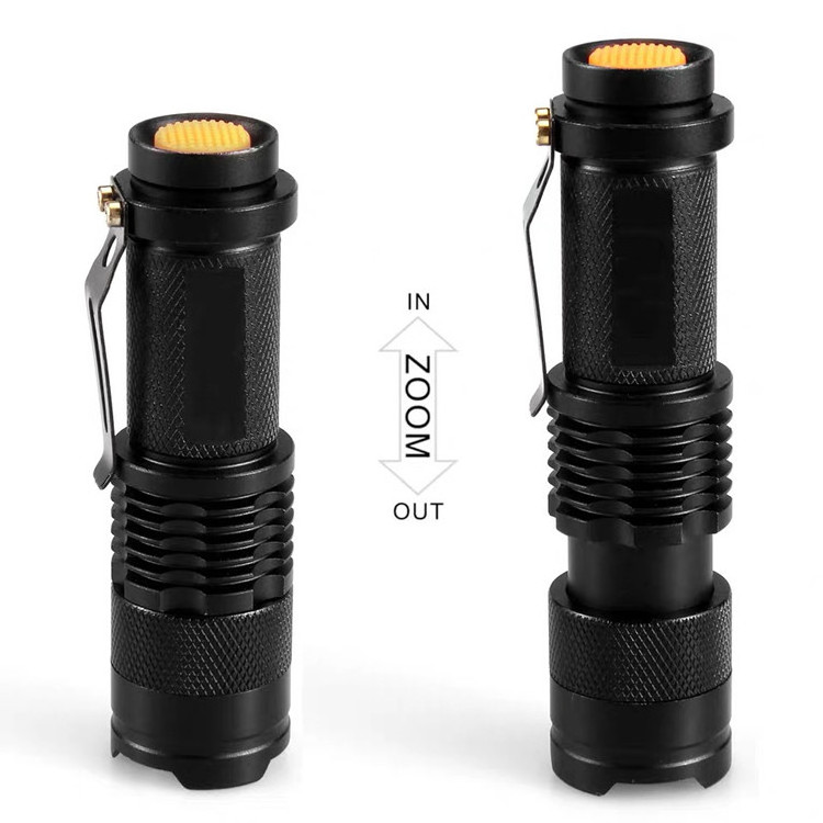 Rechargeable Zoomable Mini Torch,Focus adjustable Mini Led tactical flashlight with clip