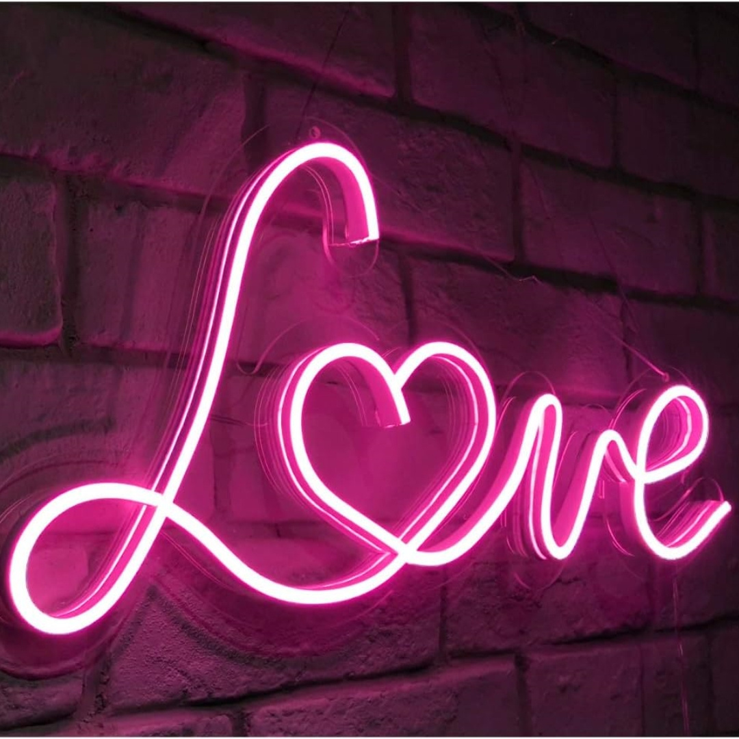 LED Neon Light Sign,Pink Love Neon Sign Wall Hanging Art for Bar Pub Party Shop Window Bedroom Living RoomDecor Neon Nig