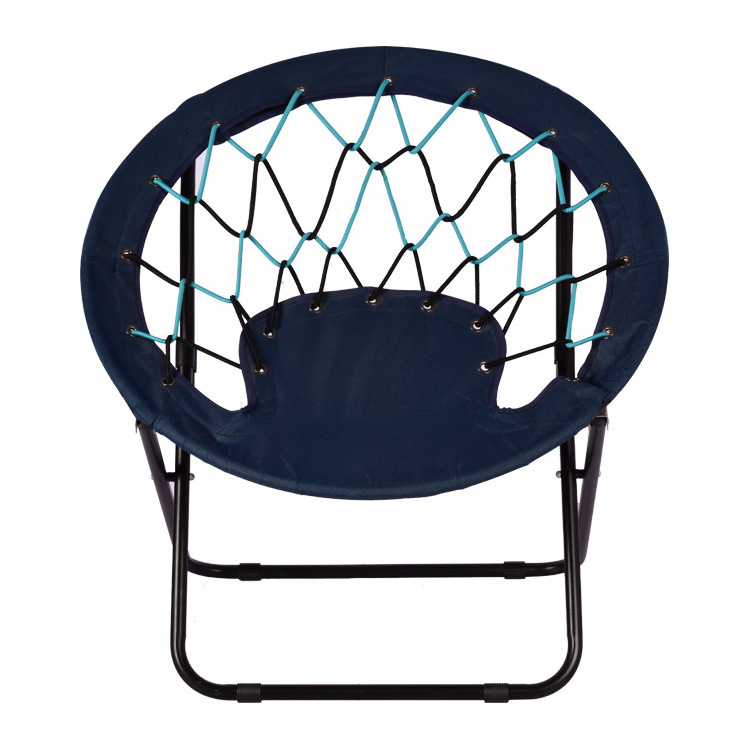 Modern Black Outdoor Bungee Chair Portable and Convenient Oxford Fabric Beach Chair for Beachgoers and Fishing Enthusiasts