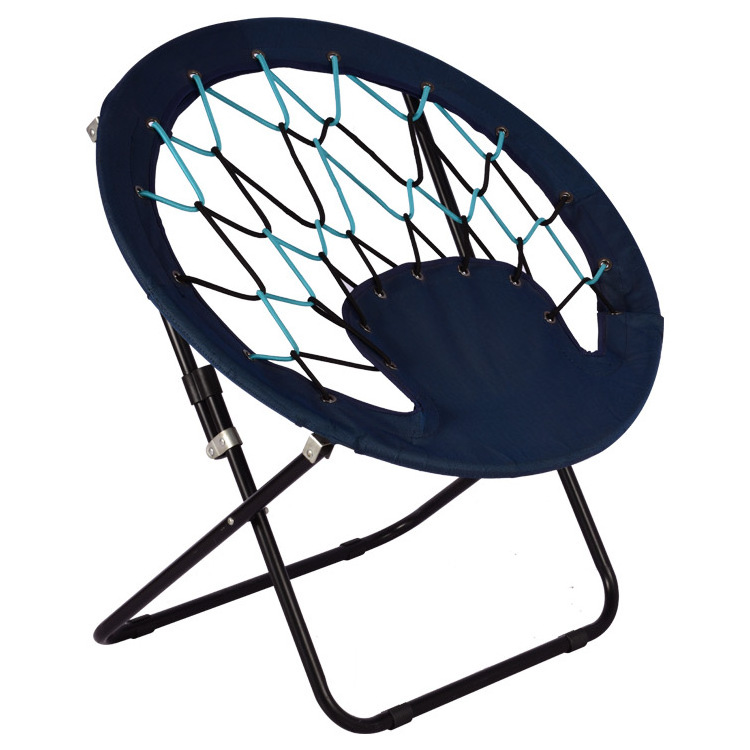 Modern Black Outdoor Bungee Chair Portable and Convenient Oxford Fabric Beach Chair for Beachgoers and Fishing Enthusiasts