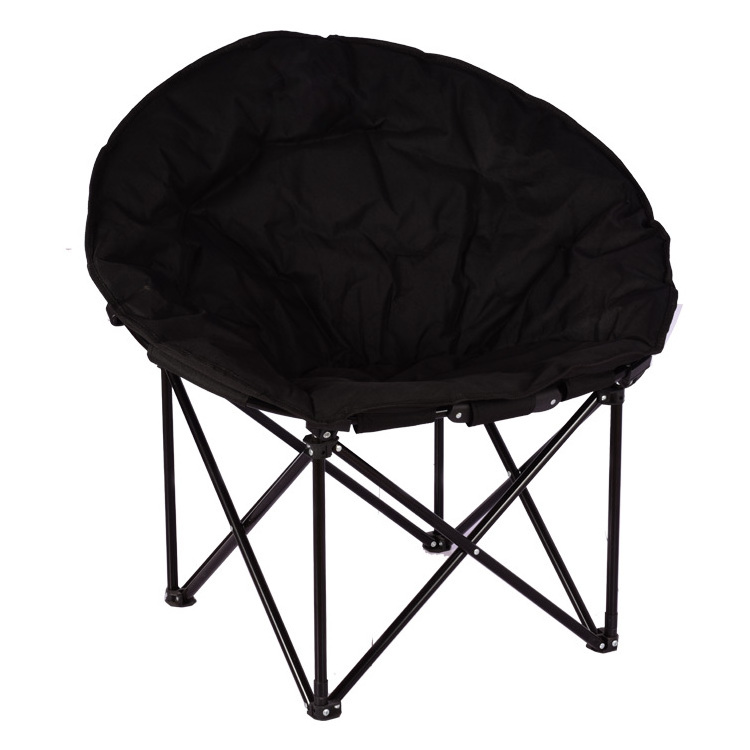 Black Foldable Moon Chair Adult Casual Garden Seat Padded for Outdoor Furniture Camping or Park Use for Bedroom Outdoor Use