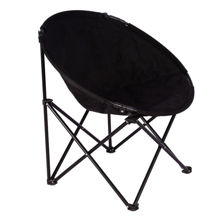 Black Foldable Moon Chair Adult Casual Garden Seat Padded for Outdoor Furniture Camping or Park Use for Bedroom Outdoor Use