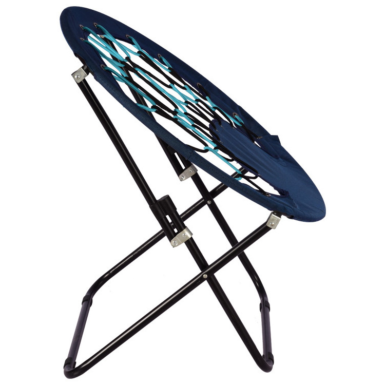 Modern Black Outdoor Bungee Chair Portable and Convenient Oxford Fabric Beach Chair for Beachgoers and Fishing Enthusiasts