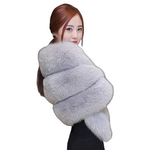 2023 Factory Supply Luxury Faux Fur Shawl Fashion Women Warm Genuine Fur Shawl Winter Handmade Fur Shawls